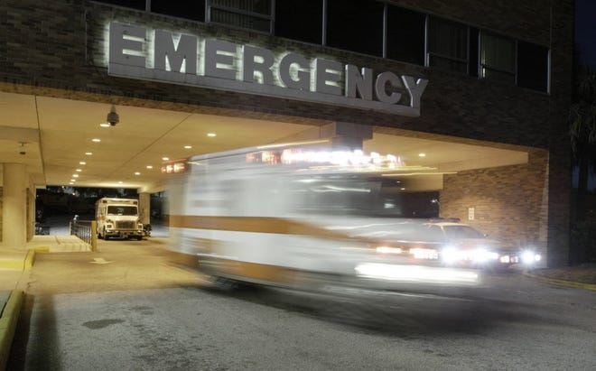 An ambulance leaves on a call from an emergency room. (File)