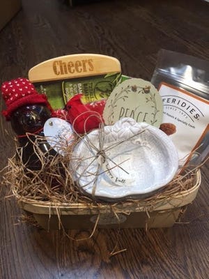 Westcott Mercantile in Cushing Square will be raffling off this gift basket on Nov. 29 to benefit the Belmont Food Pantry for Gifts of Hope. COURTESY PHOTO