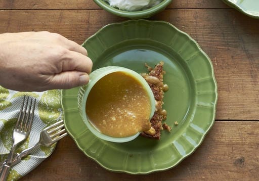 Salted caramel sauce made from a recipe by Katie Workman. AP photo