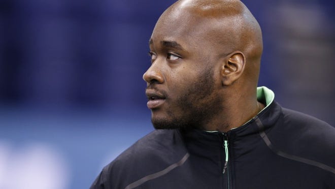 INDIANAPOLIS, IN - FEBRUARY 26: Offensive lineman Laremy Tunsil of Ole Miss looks on during the 2016 NFL Scouting Combine at Lucas Oil Stadium on February 26, 2016 in Indianapolis, Indiana. (Photo by Joe Robbins/Getty Images)