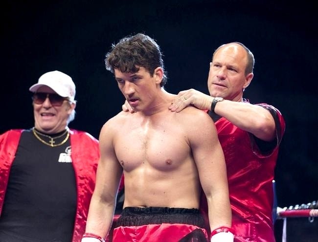 From left, Ciaran Hinds, Miles Teller and Aaron Eckhart in "Bleed for This." 

Verdi Productions