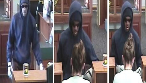 Police are looking for this man in connection with a bank robbery that occurred Monday afternoon at U.S. Bank in the 5700 block of S.W. 21st. (Topeka Police)