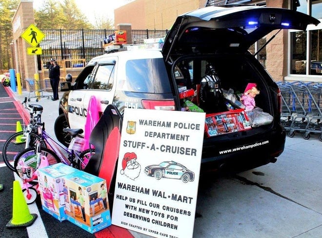The Wareham Police Department, in partnership with Target and Walmart, will hold its annual “Stuff-A-Cruiser” toy drive event at the Wareham store locations on Saturday, Dec. 10, from 10 a.m. to 2 p.m.

File photo