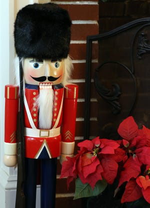 A nutcracker by the fireplace in the living room of Mike Dotoli, 1005 Edgewood Drive, Gastonia, one of the featured stops on the 2016 York Chester Home Tour. John Clark/The Gazette.