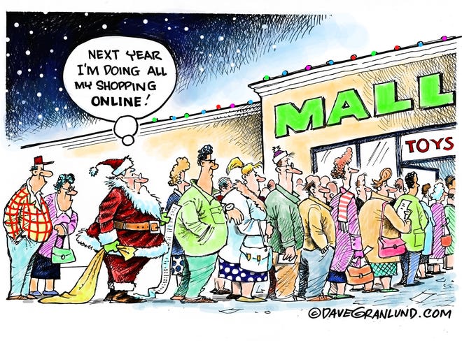 Granlund cartoon: Online Christmas shopping