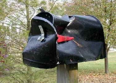 This mailbox is not from Gaston County, but it may have a similar resemblance to many in Gaston that were hit by a shovel last month.