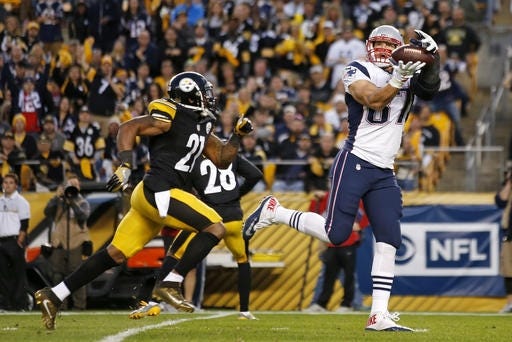 Patriots coach Bill Belichick had no new information to offer on tight end Rob Gronkowski (87), shown catching a pass against the Steelers, following the tight end's surgery for a herniated disk on Friday. AP FILE PHOTO/JARED WICKERHAM