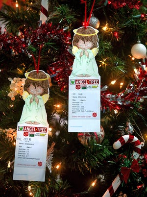 Angel tree ornaments hosted by the Salvation Army are now available for pickup at various locations around Shelby. Brittany Randolph/The Star