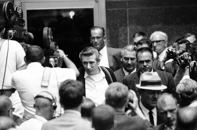 Richard Speck is shown outside the court house at sentencing in Peoria, Illinois, June 5, 1967. (AP Photo)