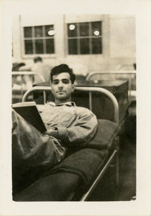 An undated photo of George Gannam relaxing in a barracks. Courtesy of the City of Savannah, Research Library & Municipal Archives