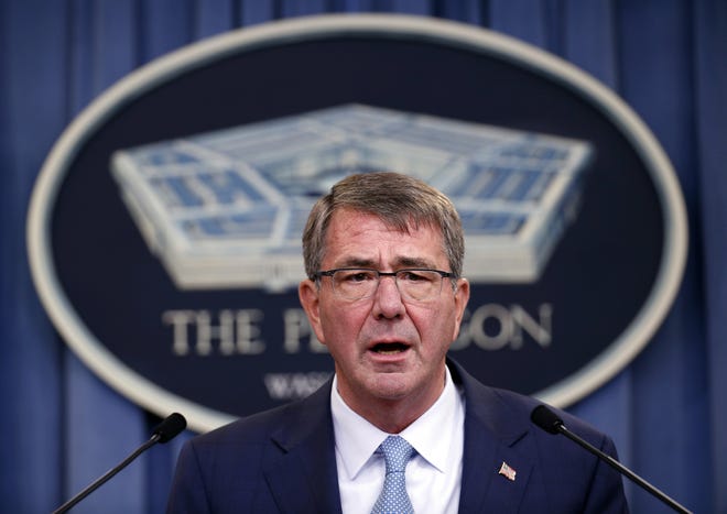 Defense Secretary Ash Carter speaks during a news conference at the Pentagon in this file photo. Top military leaders are trying to fix the lengthy, inconsistent process for investigating senior officers accused of misconduct, The Associated Press has learned. They are seeking to change a hodgepodge system in which investigations can drag on for years while taxpayers pay six-figure salaries for senior officers relegated to mid-level administrative posts. (AP Photo/Alex Brandon)