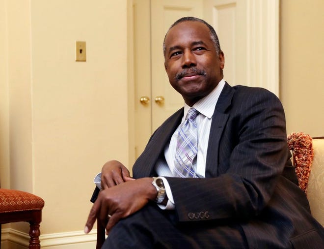 HUD Secretary nominee Ben Carson during a meeting with Senate Majority Leader Mitch McConnell of Kentucky on Capitol Hill in Washington on Dec. 7, 2016.