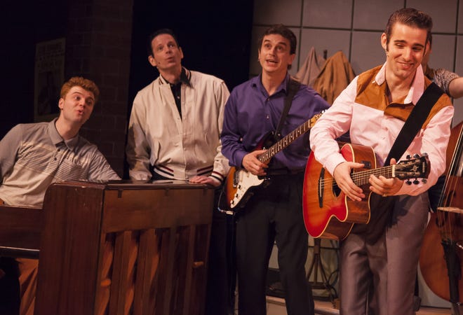Ticket packages to area arts organizations make a good gift for theater-loving local friends. From left, Brandyn Day, Joe Casey, Ben Williams and Joe Boover form the “Million Dollar Quartet” at Florida Studio Theatre. 

Matthew Holler photo / FST