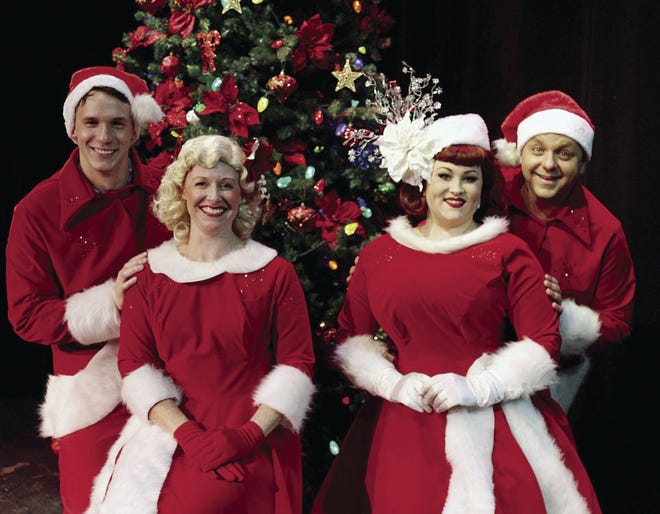 Jeff Kelly, Jean Perrault, Brian Buczkowski and Jodi Edwards appear in "White Christmas: The Musical" at the Falmouth Theatre Guild. COURTESY PHOTO
