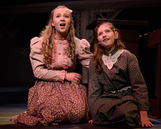 Sara Crewe (left, Madison Mayer) and Lottie Legh (Scarlett O'Malley), in 'A Little Princess, Sara Crewe' at Cape Cod Theatre Company. COURTESY PHOTO Nicole Gowan