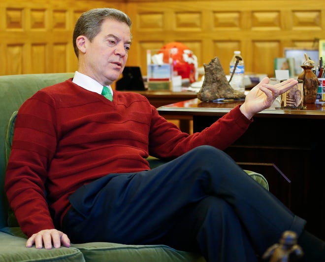 Gov. Sam Brownback’s office attacked media coverage of his budget deliberations in an email message sent to supporters last week. (December 2016 file photograph/The Capital-Journal)