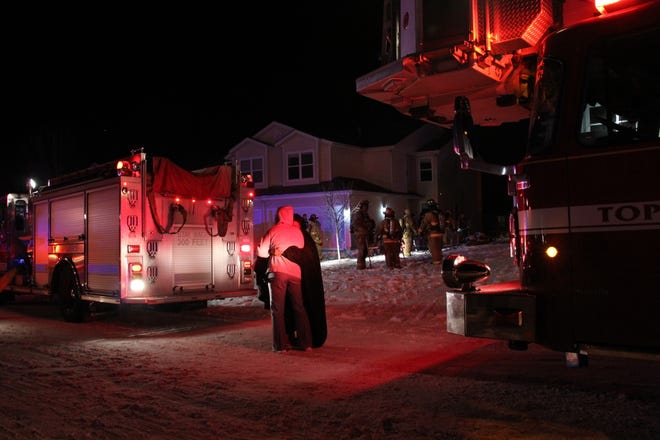 A fire in the 7400 block of S.W. 23rd Court killed a dog Monday night. (Katie Moore/The Capital-Journal)