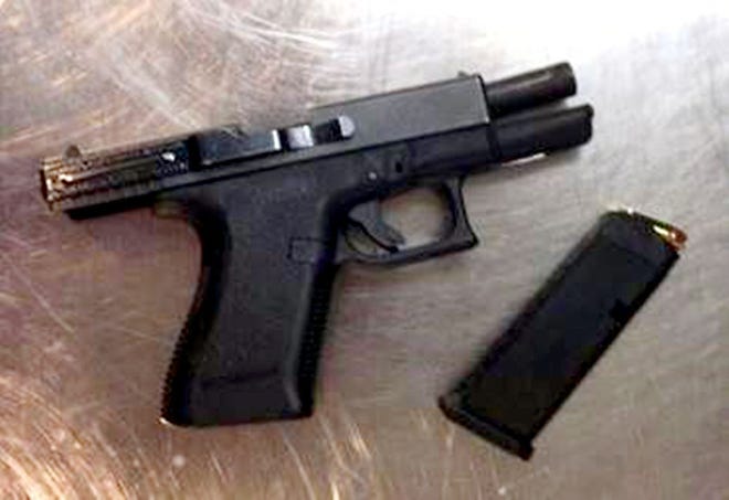 This Glock 23 semi-automatic handgun was found in the backpack of Christopher Brown, of Morrisville, as he entered a Newark Liberty International Airport checkpoint early Monday morning.
