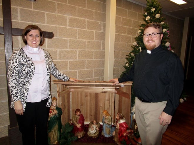 The Rev. Laura Kamprath, left, and her husband, the Rev. Matthew 
Kamprath are co-pastors at First Lutheran Church, in Geneseo.