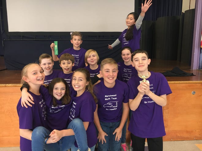 Nineteen fifth and sixth grade students from Marshwood Middle School traveled to Portland to compete in the first meet of the year for the Southern Maine Elementary Math League. Photo/Courtesy