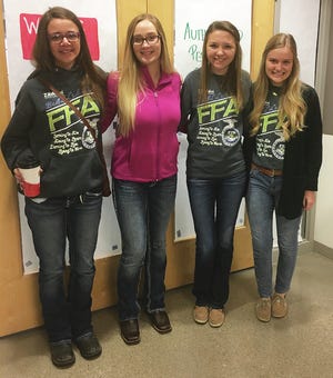 Anna Russell, Brea Brekke, Ashley Kahler and Dana Edleman represented the Ballard FFA Chapter at the 212° and 360° Leadership Conferences on Nov. 12.