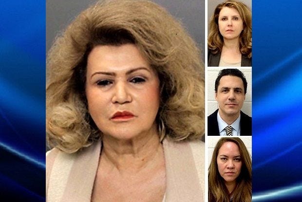 Claire Risoldi, the matriarch of a politically connected Bucks County family, is the subject of an insurance fraud case along with her daughter, Carla Risoldi (top), her son, Carl Risoldi (middle), and her son's wife, Sheila Risoldi (bottom).