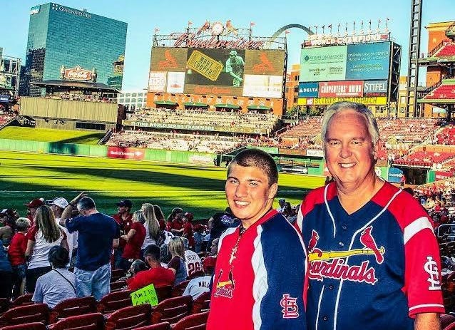 Ray Gosack and godson Tyler Smith attend a St. Louis Cardinals game July 28, 2013. COURTESY OF TYLER SMITH