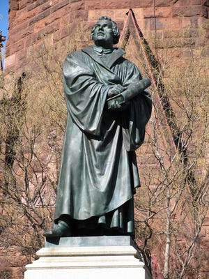 A monument to Martin Luther in Worms, Germany