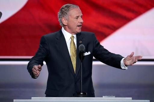 In this July 2016 file photo, Lt. Gov. Henry McMaster of South Carolina nominates Donald Trump as the Republican Candidate for President during the second day of the Republican National Convention in Cleveland. McMaster, 69, who will replace South Carolina Gov. Nikki Haley if she joins Donald Trump's Cabinet is a large contrast from the nationally popular daughter of Indian immigrants who has been the face of the state for six years. (AP Photo/J. Scott Applewhite, File)