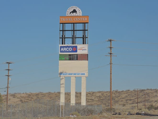 The gateway monument sign along Interstate 15 at Avenue L remains unfinished. Mike Lamb, Desert Dispatch