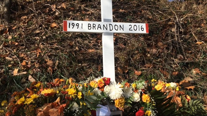 A memorial has been placed on Route 68 in Industry in memory of Brandon Bixler, 25, who was killed Nov. 27 in a hit-and-run crash.