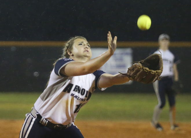 Pitcher Emily Sowell was a key contributor in Arnold's success on the softball field. PATTI BLAKE/THE NEWS HERALD