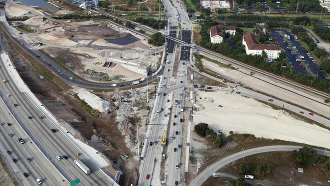Work continues on the new Interstate 95 interchange at Spanish River Boulevard. (Provided)