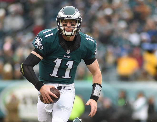 Quarterback Carson Wentz will start his 16th game of the season on Sunday, something an Eagles QB hasn't done since Donovan McNabb in 2008.