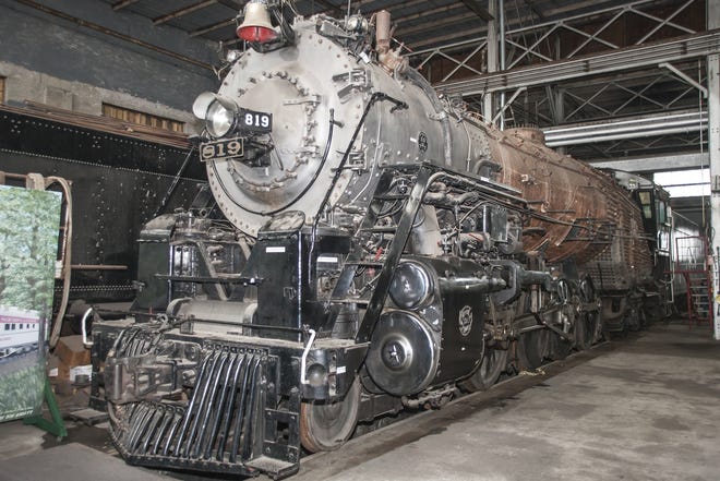 SSW 819, one of the last surviving Class 8 steam locomotives in existence, was built in Pine Bluff and operated by Cotton Belt from 1942 until 1955, when steam engines were phased out. Donated to the city of Pine Bluff, it sat outside in a park for nearly 30 years until a group of Pine Bluff businessmen approached Cotton Belt Superintendent Robert McClanahan with the idea of restoring it. It is now housed inside the same building where it was manufactured. Dale Ellis/Special to the Arkansas News Bureau