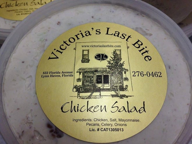 Victoria's Last Bite supplies containers of chicken salad to the Lynn Haven Grocery Outlet and also plans to be in the Callaway, St. Andrews and Millville Grocery Outlet stores by the end of March. CONTRIBUTED PHOTO