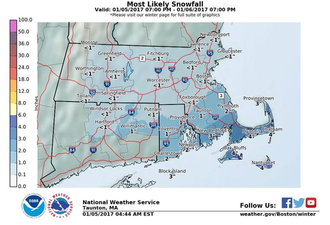 The National Weather Service has decreased snowfall forecasts for the region.