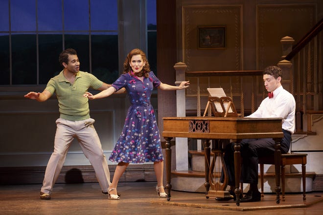 From left, Corbin Bleu, Lora Lee Gayer and Bryce Pinkham in “Holiday Inn, The New Irving Berlin Musical.” 

JOAN MARCUS PHOTO