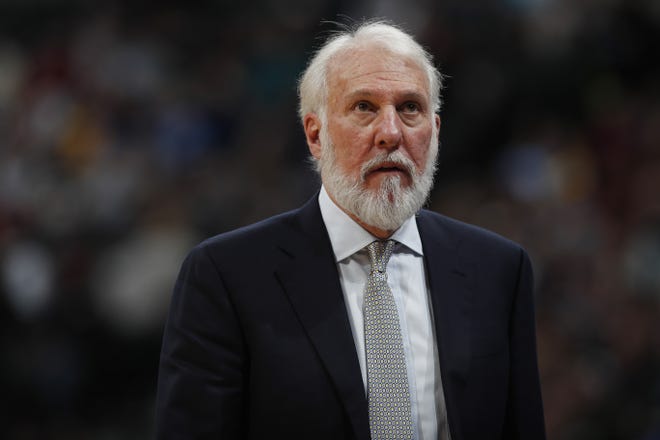 Despite San Antonio Spurs head coach Gregg Popovich's disdain for 3-pointers, the Spurs are connecting on 41.3 percent of their 3s this season, on pace for third-best in NBA history. (AP Photo/David Zalubowski)