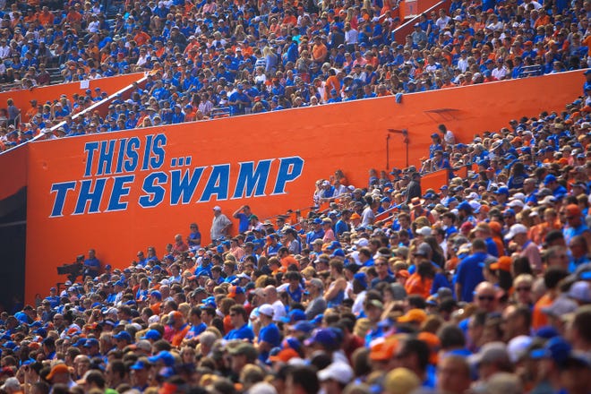 Gator fans attend the Florida-South Carolina game at Ben Hill Griffin Stadium in Gainesville on Nov. 12. (Gainesville Sun file photo)