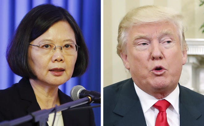 Taiwan President Tsai Ing-wen and U.S. and President-elect Donald Trump. ASSOCIATED PRESS FILE PHOTOS