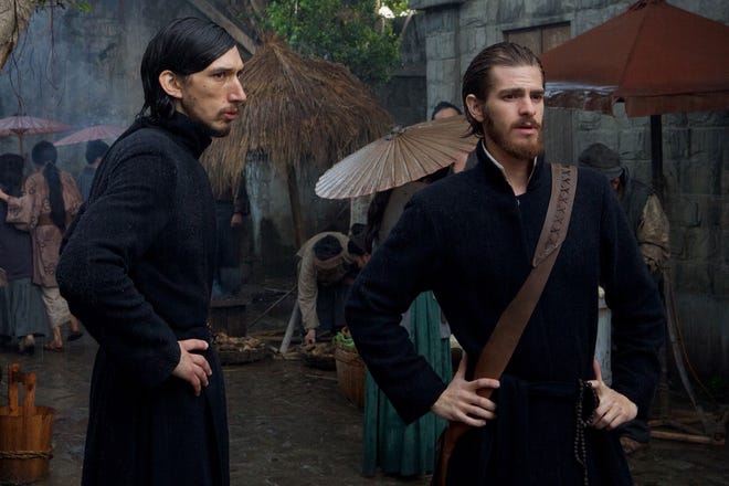 Adam Driver and Andrew Garfield play two missionary priests in 17th century Japan. (Cappa Defina Productions)