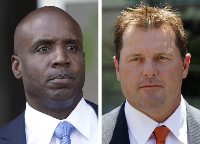 Barry Bonds, left, and Roger Clemens each appeared on 54 percent of ballots for this year's Baseball Hall of Fame voting, the first time either has crossed that threshold. AP file photos