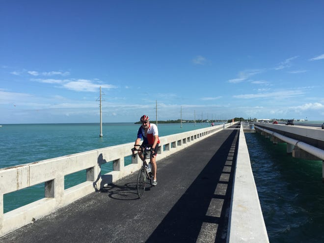 Biking in the Florida Keys is especially fun on stretches where you don't have to worry about riding next to traffic. LORI RACKL/CHICAGO TRIBUNE