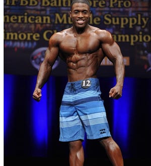 Dante Jones poses during a bodybuilding competition in 2016. Jones became a professional bodybuilder within a year of entering his first competition, which is extremely rare in the bodybuilding arena.