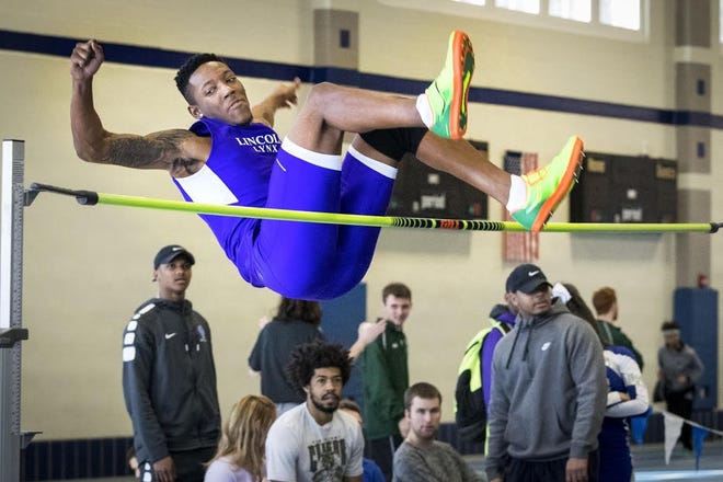 Springfield's Southeast High School graduate Sabree Bakari clears the bar at the Snowbird Invitation in Jacksonville. Photo submitted