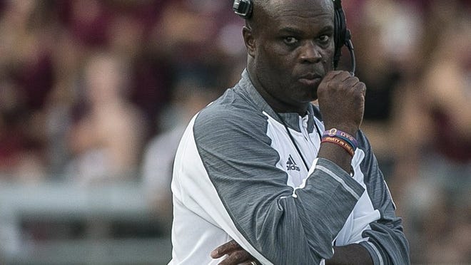 Texas State head coach Everett Withers and the Bobcats got three new commitments on the recruiting trail this past week, but also lost four and parted ways with two current players. CREDIT: Rodolfo Gonzalez/American-Statesman.