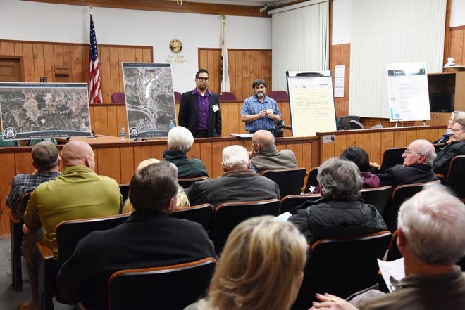 Weed residents expressed concerns and offered solutions to dangerous and congested areas along Hwy 97 to Caltrans Transportation Planners in an open house at Weed City Hall on Wednesday, Jan. 25, 2017.