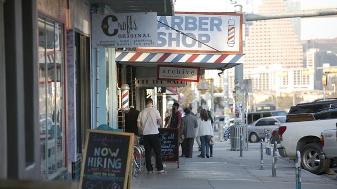 Shoppers and visitors stroll along Austin’s South Congress Avenue on Jan. 11.