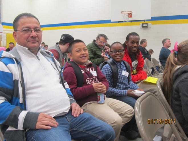 Dads and sons at Carr Elementary School. Photo courtesy of